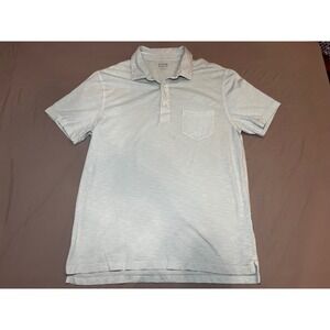 J Crew Garment Dyed Light Blue Cotton Pocket Polo Shirt Men's Size L